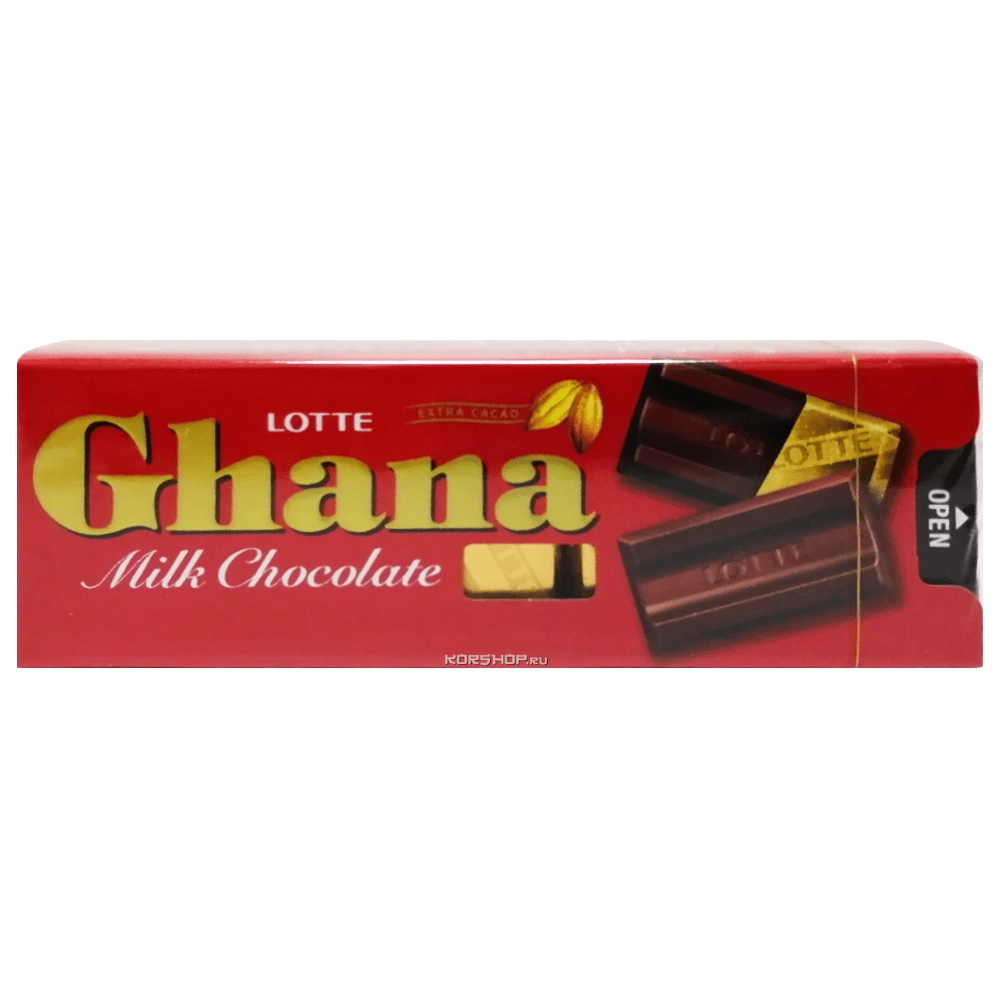 Молочный шоколад Ghana Lotte, Япония, 40 г Молочный шоколад Ghana Lotte, Япония, 40 г