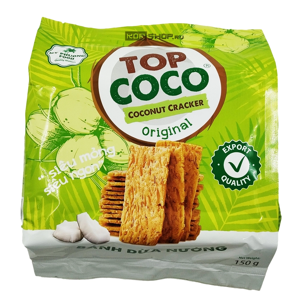 Кокосовые крекеры оригинальные Топ Коко (Top Coco), Вьетнам, 150 г Кокосовые крекеры оригинальные Топ Коко (Top Coco), Вьетнам, 150 г