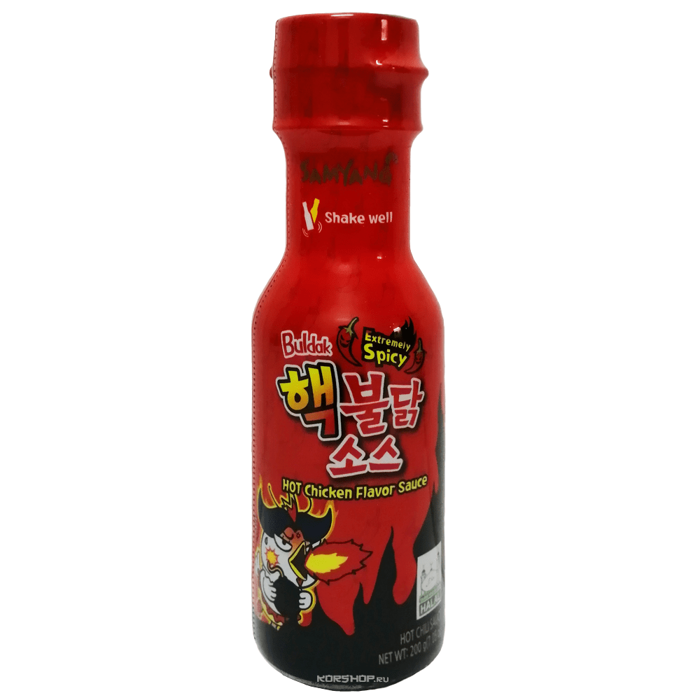 Очень острый соус со вкусом курицы бульдак Samyang, Корея, 200 г