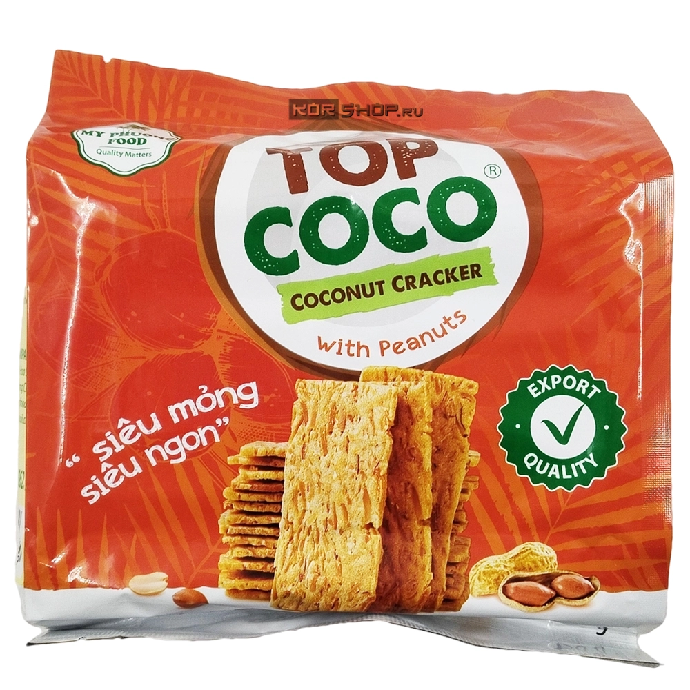Кокосовые крекеры с арахисом Топ Коко (Top Coco), Вьетнам, 150 г Кокосовые крекеры с арахисом Топ Коко (Top Coco), Вьетнам, 150 г