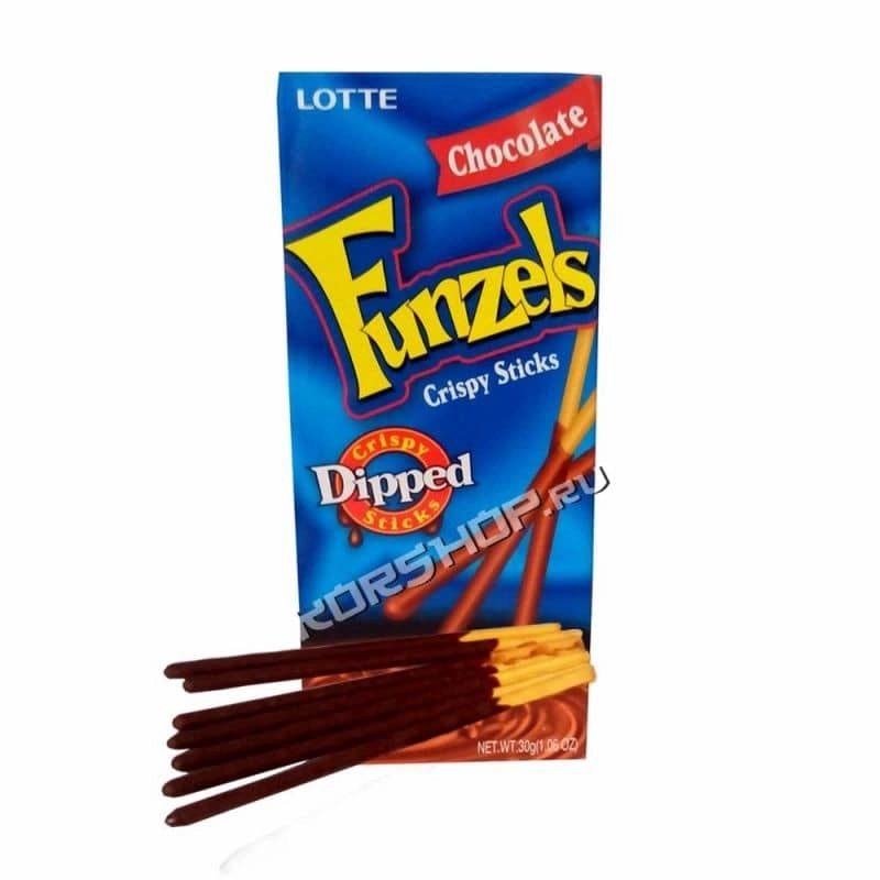 Шоколадные палочки Пеперо Pepero Funzels (Lotte), Корея 30 г Шоколадные палочки Пеперо Pepero Funzels (Lotte), Корея 30 г