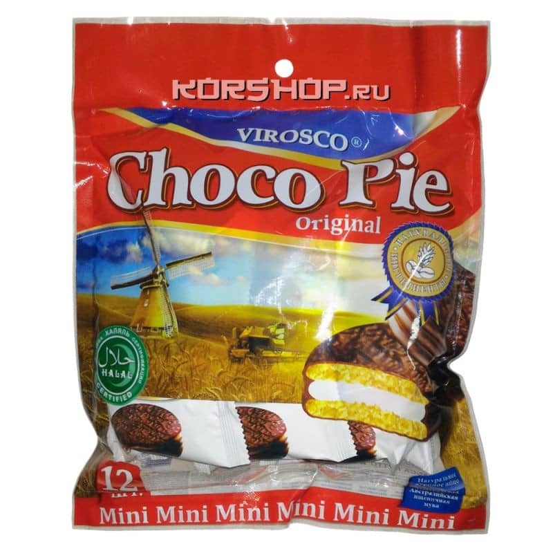 Шоколадные пирожные Чоко Пай Мини Choco Pie Mini Original Virosco (12 шт.), Вьетнам, 216 г