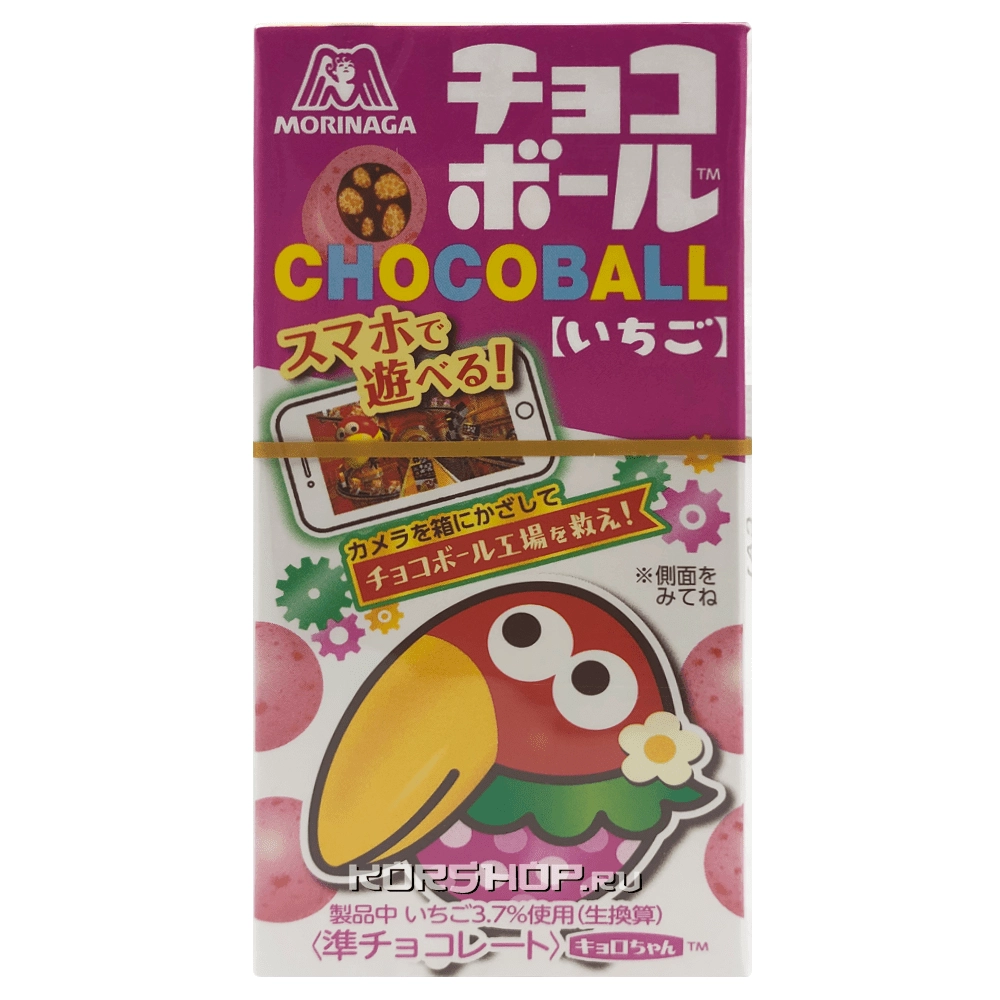 Шоколадные шарики со вкусом клубники Chocoball Morinaga, Япония, 25 г Шоколадные шарики со вкусом клубники Chocoball Morinaga, Япония, 25 г